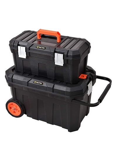 Buy Tactix 2-in-1 Tool Box with Wheels, Black - TTX-320310 in Saudi Arabia