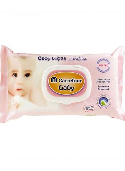 اشتري Scented Baby Wipes With Aloe Vera 56 Wipes في الامارات