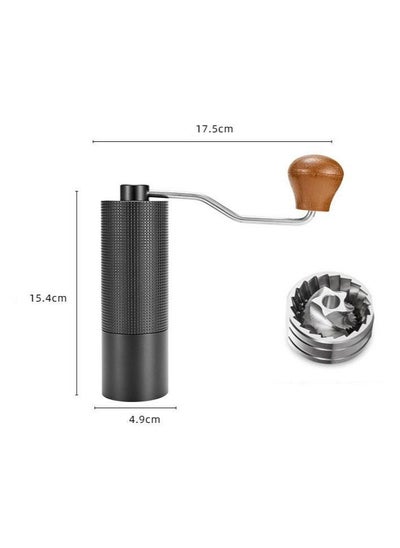 Buy Manual Coffee Grinder, Stainless Steel Conical Burr Mill, Finer to Coarser Adjustable Setting, Portable for Office, Home Outdoor in UAE