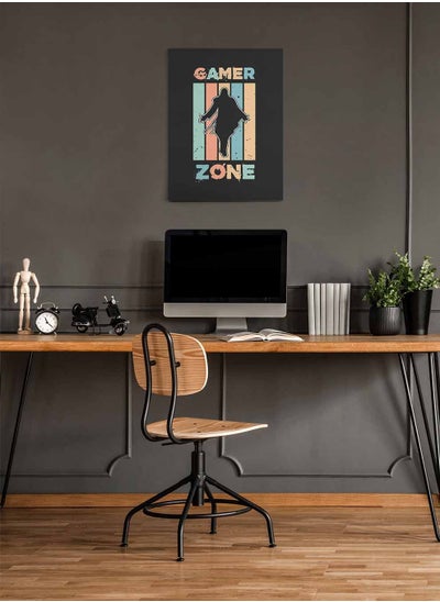 Buy Framed Canvas Wall Art Stretched Over Wooden Frame, Gamer Zone Gaming Painting, For Home, Living Room, Office Decor in Saudi Arabia