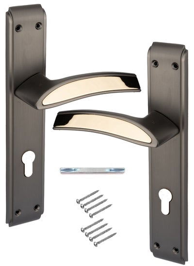 Buy Pair Of Heavy Duty Door Handles Brown/Golden Colour in Saudi Arabia