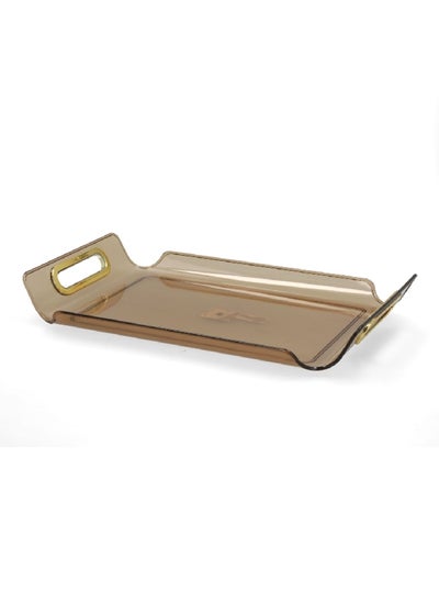 Buy Elegant and Durable Design Rectangular Serving Tray Brown 33.8 x 4.8 x 22.6 cm Y1K150048-AM in Saudi Arabia