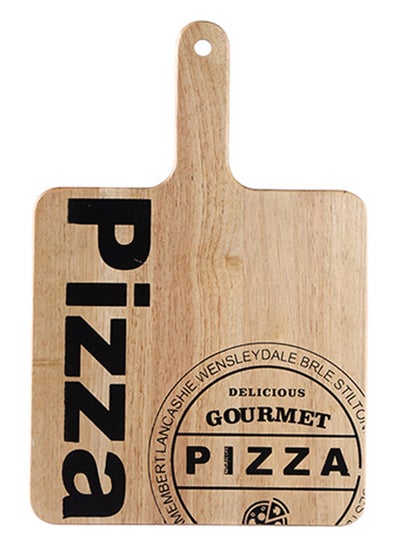 Buy NATURAL RECTANGLE WOODEN PIZZA GOURMENT WITH HANDLE in UAE