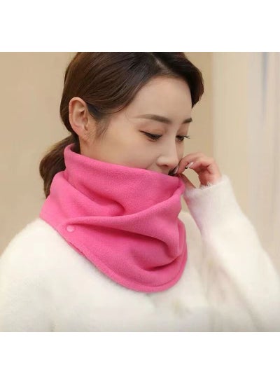 Buy Winter Velvet Thickened Warm Neck Protection Scarf for Men and Women Riding Cold-proof Windproof Multifunctional All-match Scarf Neck SetRose Red [double button fleece scarf]] Rose Red [double button fleece scarf]] in UAE