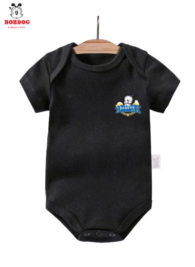 Buy BOBDOG Unisex 100% Cotton Natural Comfort Infant Baby Bodysuit-Black in UAE