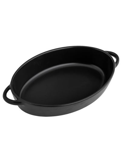 Buy Matte Black Oval Stoneware Oven Tray 31 cm Medium size in Saudi Arabia