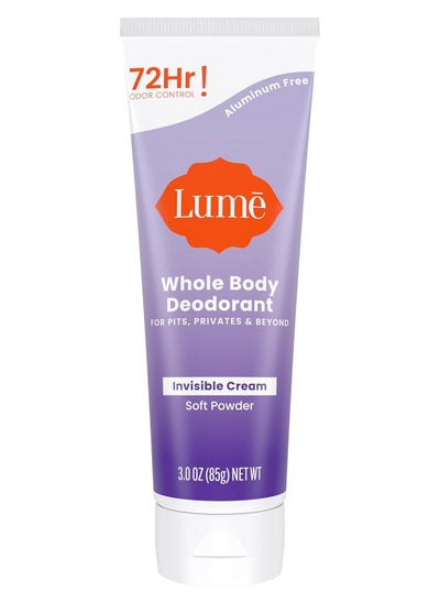 Buy Lume Whole Body Deodorant - Invisible Cream Tube - 72 Hour Odor Control - Aluminum Free, Baking Soda Free, Skin Safe - 3.0 ounce in Saudi Arabia