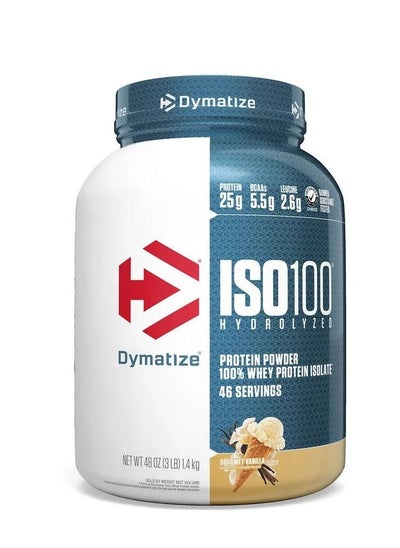 Buy ISO 100 Hydrolyzed Whey Protein Isolate 3lb Gourmet Vanilla 1.4 kg in UAE