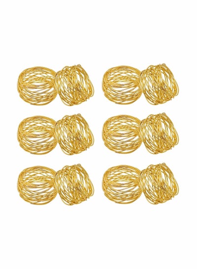 Buy Gold Mesh Metal Napkin Ring Holders Set of 12 for Dining Anniversary Birthday Candlelight Dinner Holiday Party of Table Setting Table Decoration Wedding Dining Table Decoration Setting in Saudi Arabia