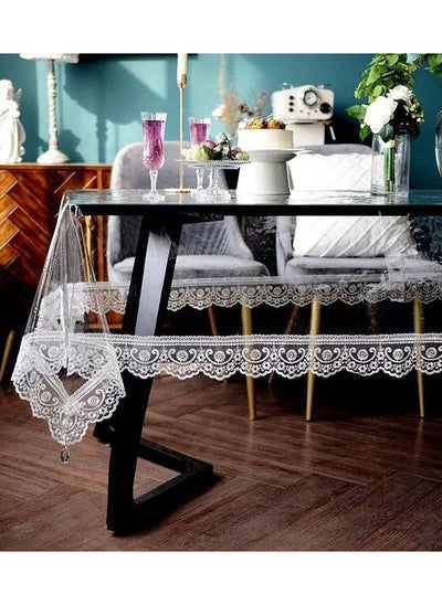 Buy Transparent Lace Tablecloth – Elegant and Durable Faux Leather Design for Dining Tables in Egypt