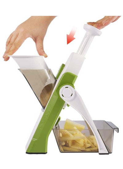 اشتري Vegetable Cutter Mandoline Slicer,Once For All.Food Chopper,Dicer Fruit,French Fry Julinner في الامارات