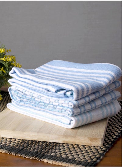 Buy 3-Piece Multi Purpose Fabric Highly Absorbent Quick Dry Kitchen For Every Day Cleaning Towel Set 45x70 cm in UAE