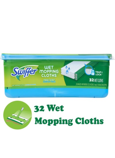 Buy Sweeper Wet Cloth Refill, White 32 Count in UAE