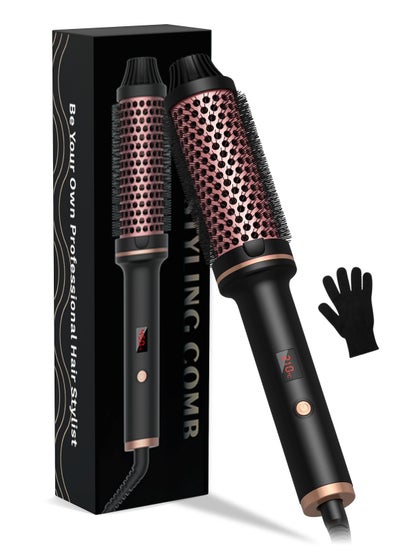 Buy Thermal Brush Heated 32mm Curling Brush Hair Straightening Comb Hair Curling Iron Ceramic Ionic  Volumizing Comb Dual Voltage with LCD Display 10 Temperature Settings Travel Friendly in Saudi Arabia