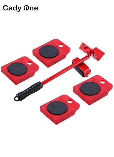 Buy 5-Piece Furniture Lifter Tool Set Red/Black in Saudi Arabia