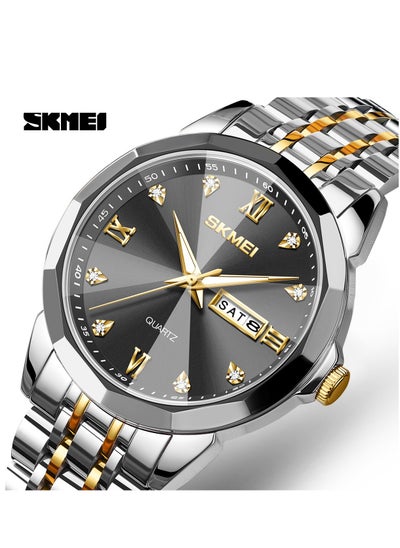 Buy Watches for Men Fashion Stainless Steel Quartz Analog Water Resistant Watch 7070 in Saudi Arabia