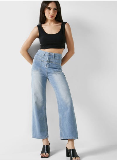 Buy High Waist Wide Leg Jeans in UAE