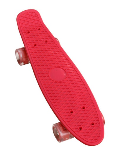 Buy Skateboard For Children With LED Wheels, Red in Saudi Arabia