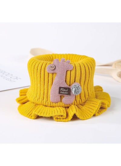 اشتري Wool knitted baby scarf Winter Childrens casual collar boys and girls scarf warm baby scarf childrensYellow Yellow في الامارات