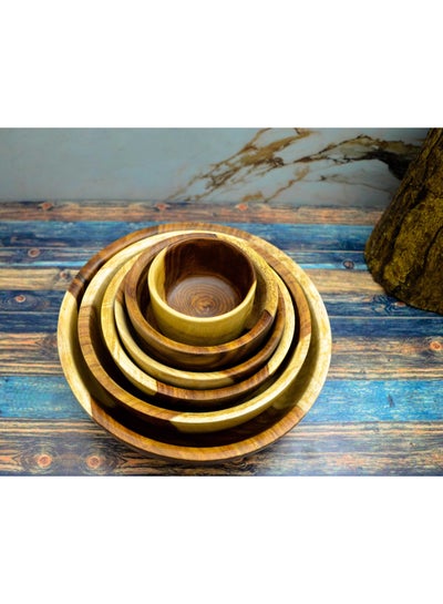 Buy Dish set 6 pieces handmade from healthy wood 100% natural in Egypt
