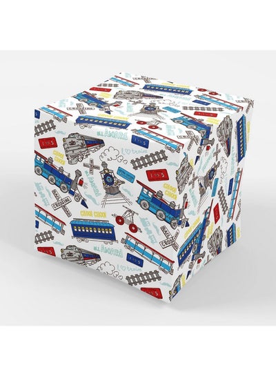 Buy Train Birthday Party Gift Wrapping Paper Folded Flat 30 X 20 Inch (3 Sheets) in UAE
