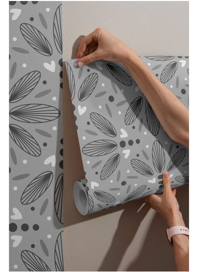 Buy Beautiful Floral Pattern Fabric Wallpaper Covers An Area ​​Up To 4.2Mx3M With Adhesive And Smoothing Tool in Egypt