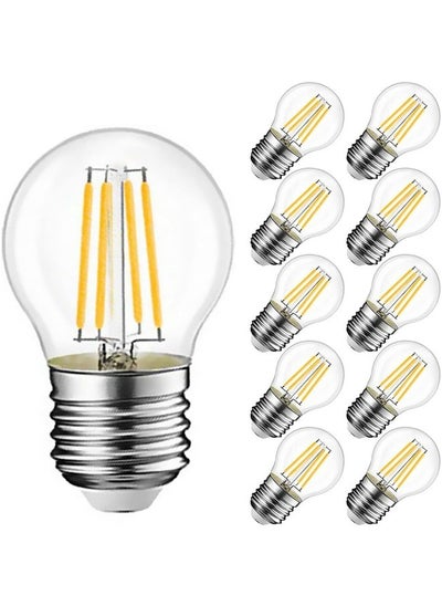 اشتري Vintage E27 Edison Bulbs LED Light Bulbs 40W Equivalent,2700K Warm White,Antique Clear Glass Small Decorative Bulbs,G45 4W LED Filament Bulbs,Pack of 10,Yellow Light في الامارات