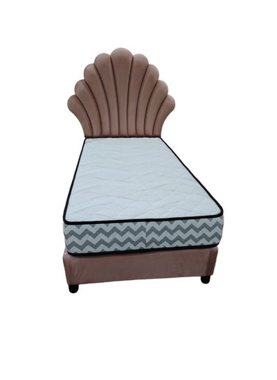 Buy Wooden bed, velvet , size 120*200 in Saudi Arabia