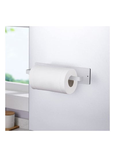 Buy Paper Towel Holder Self Adhesive, Wall Mounted Paper Towel Tissue Paper Hanger for Bathroom Kitchen-Both Available in Self Adhesive and Screws(White) in UAE
