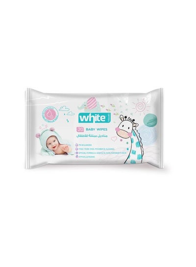 Buy White Baby Wipes - 20 Wipes in Egypt