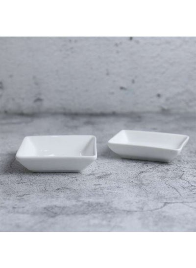 Buy Ivory Porcelain Rectangular Dish 3.5 Inch in UAE