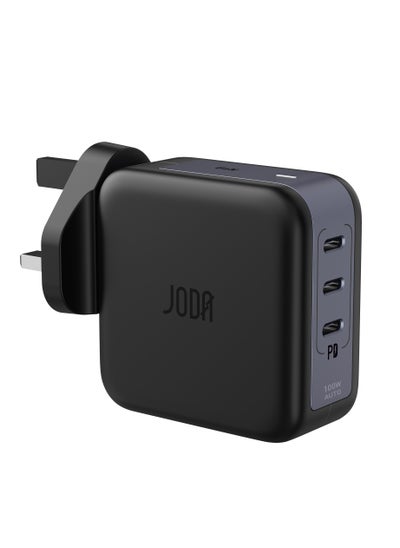 Buy JODA 100W 3-Port Type-C Wall Charger - Black in Saudi Arabia