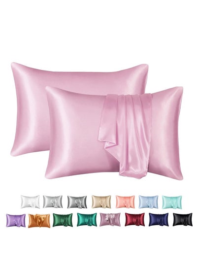 Buy 100% Pure Mulberry Queen Pillowcase 2-Piece （Pink） in Saudi Arabia