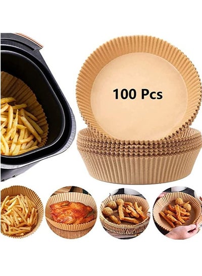 Buy 100PCS Air Fryer Disposable Paper Liner, Non-stick Disposable Air Fryer Liners (16cm) in Saudi Arabia