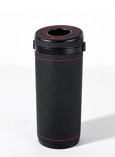 Buy 1 Pcs Cylinder Tissue Box for Car, Leather Tissue Box Holder ,Car Interior Leather Tissue Cup Black in UAE