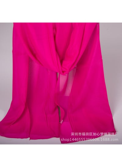 Buy 2021 Summer Chiffon Sunproof Scarf Solid Color Versatile Dance ShawlBRIGHT PURPLE BRIGHT PURPLE in Saudi Arabia