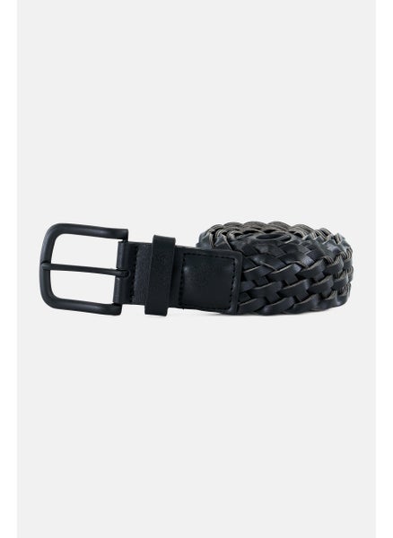 اشتري Men Leather Buckle Belt, Black في الامارات