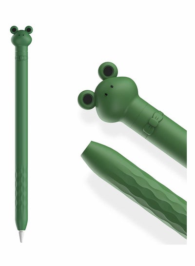 اشتري Pencil Case, Cute Cartoon Soft, Silicone Sleeve Cover Accessories, for Apple Pencil 1st Generation(Green Frog) في السعودية