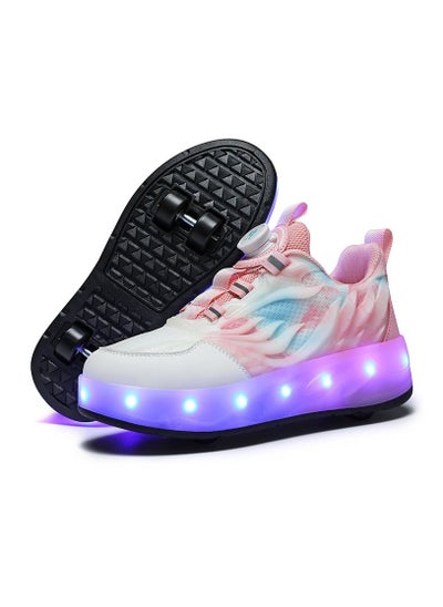 Buy LED Flash Light Sneaker Skate Shoes with Wheels USB Charging Roller Skates Shoes in Saudi Arabia