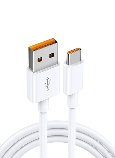 اشتري USB-C/Type-C 6A  Fast Charger Cable, 480Mbps Speed,  for Apple iPhone 15, iPad, Samsung Galaxy, Tablets, Laptops 1m في الامارات