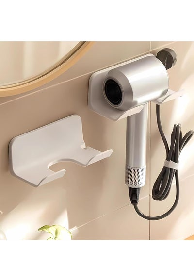 Buy Hair Dryer Holder, Blow Dryer Hanger Wall Mount for Hair Dryer Hook with Plug&Cord Organizer Self Adhesive for Cabinet Bathroom(1 Pack White) in Saudi Arabia