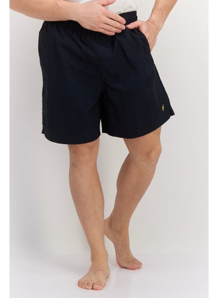 اشتري Men Brand Logo Drawstring Board Shorts, Navy في الامارات