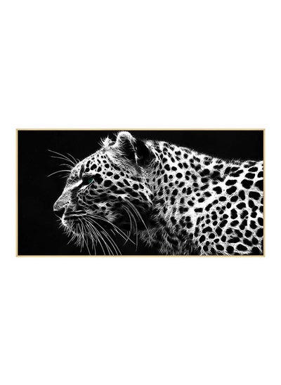 اشتري Focused Leopard Framed Wall Art 60x40Cm Black في الامارات