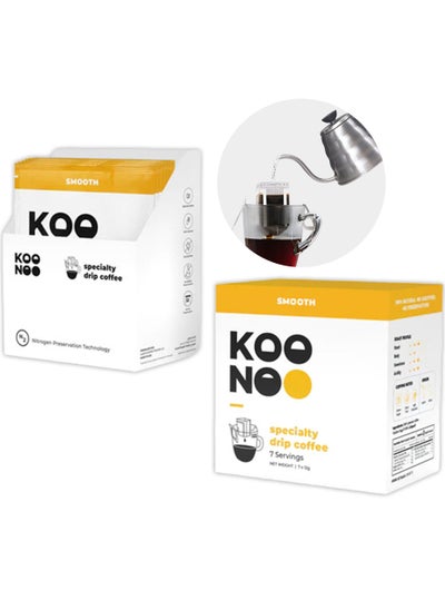 Buy KOONOO Smooth | Medium Roast | 7 x 12g Sachets | Specialty Drip Coffee | Made in UAE in UAE