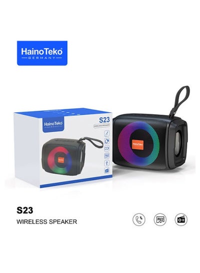 Buy Haino Teko Mini Portable Bluetooth speaker with multiple lighting system and High Bass Clear Sound (Black) in Saudi Arabia