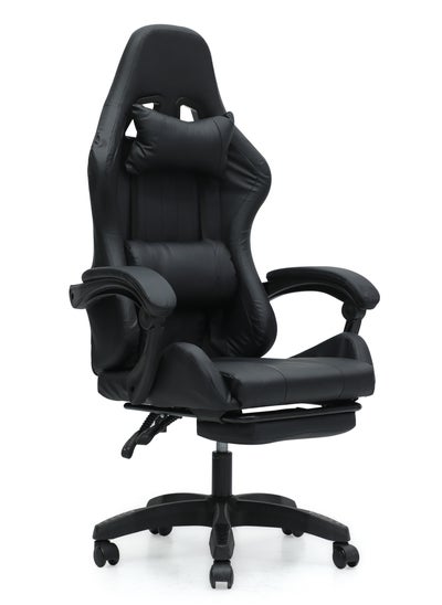 Buy Ergonomic High-Back Gaming Chair with Pu Leather 360° Swivel Headrest Support Lumbar Support Tilt Tension Adjustment Gaming Chair MH 30FR Black in UAE