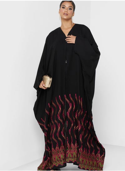 Buy Cape Sleeve Embroidered Abaya in UAE