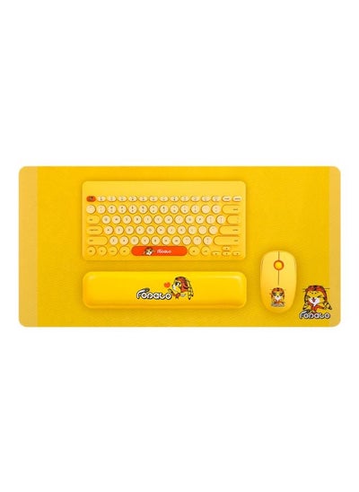 Buy Wireless Keyboard With Mouse Set Yellow in Saudi Arabia