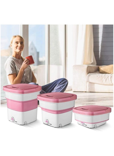 Buy Portable Mini Lightweight Collapsible Bucket folding Washing Machine For Camping And Travelling in UAE