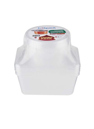 Buy Hotpack Microwave Container 1000ml + 250ml 5 Pieces each size in UAE